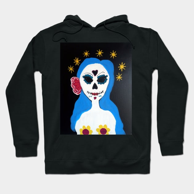 Cosmic Sugar Skull Girl Hoodie by Cosmic Witch 